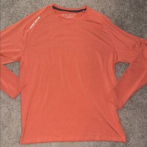 Peter Millar Men's Rust Long Sleeve Tee